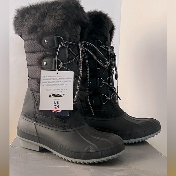 Khombu Women's Kandice Tall Lace-Up Faux Fur Winter Snow Boot size 6 M - Picture 4 of 11